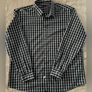 UNTUCKit Black and White Plaid Shirt (XXXL)